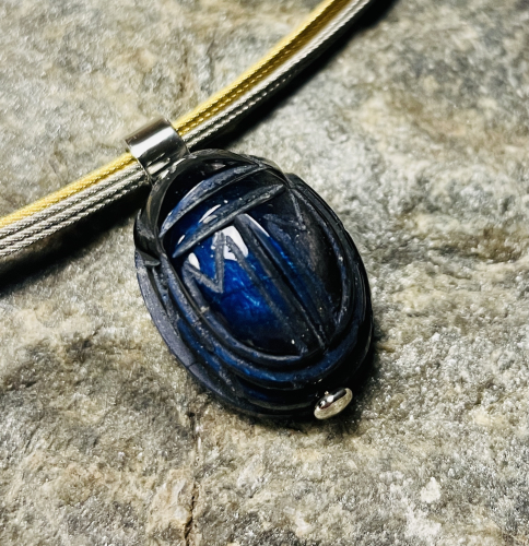 Skarabäus Anhänger Labradorit 925 Silber